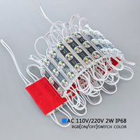 Module LED RVB sans perte de qualité, haute luminosité, 2W SMD 3030, étanche IP68, avec changement de couleur, marche/arrêt, compatible AC 220V/110V, pour la décoration de enseignes de magasin
