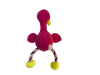 Jouets pour chiens en peluche en forme de flamant rose avec cordes en coton - Interactifs et anti-anxiété, utilisation intérieure/extérieure