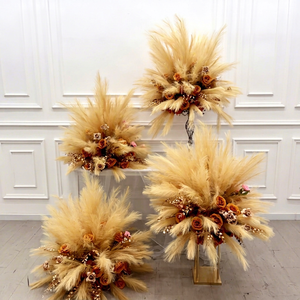 Boules de fleurs artificielles en pampas pour centre de table décoratif de mariage d'automne - Product Image 1