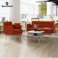 Ensemble de canapés modulaires SpaceUnited, canapé de réception moderne 2 places avec ottoman pour salle d'attente de bureau