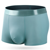 Boxer en soie glacée pour homme, short élastique en soie, brillant, logo personnalisé
