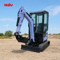 Excavator Mini Crawler Laris Manis untuk Pompa Motor Mesin, Momen Beban Tinggi, Bersertifikasi CE, Peralatan Konstruksi 1,4 Ton
