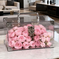 Acryl handgemaakte geconserveerde bloemen doos cadeau roze geconserveerde rozen voor vrouwen vrouw moeder oma Moederdag verjaardag jubileum