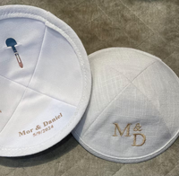 Kipá de Buena Calidad para Bodas, Kipá para Eventos, Color Personalizado, Kipá de Lino y Algodón, Yarmulke Judía Personalizada