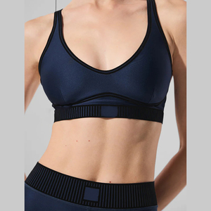 Ensemble <span class=keywords><strong>2</strong></span> pièces soutien-gorge de yoga en nylon respirant, confortable et réversible, couleur unie, coupe ajustée pour femme, idéal pour la gym, l'entraînement et le Pilates - Product Image 4