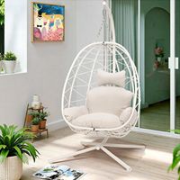 Fauteuil suspendu pliable d'extérieur en rotin, chaise œuf individuelle pour balcon, jardin, patio, fauteuil lounge nid pour usage domestique