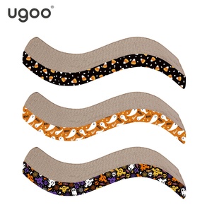 Novo produto s em forma de gato ondulado cartão, gato arranhões grande gato placa de arranhões brinquedo-halloween padrões - Product Image 1