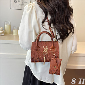 Nuova Borsa a Tracolla Retrò Casual, Design Trendy e Semplice, Piccola Borsa Quadrata da Donna con Motivo a <span class=keywords><strong>Coccodrillo</strong></span>. - Product Image 5