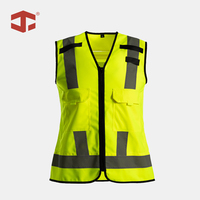 Gilet de travail haute visibilité pour femmes JIADE WorkPro, résistant à l'abrasion, certifié classe 1 pour le travail de nuit, haute visibilité