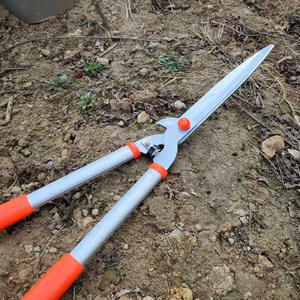 Tijeras para cortar setos de doble propósito, hoja de acero inoxidable de 45-60 cm para podar plantas de jardín y recortar césped, color gris - Product Image 4