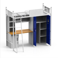 Lit double avec cadre, dortoir universitaire, hôtel, chambre à coucher, dortoir, lits superposés pour enfants