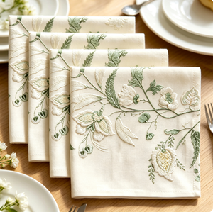 Maison d'Hermine – Lot de 4 serviettes carrées en coton 100 %, lavables en machine, pour dîners, restaurants, fête des Mères - Product Image 2