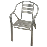 Chaise double tube empilable en aluminium anodisé brillant pour extérieur, stable, pour bistrot et salle à manger - Vente en gros
