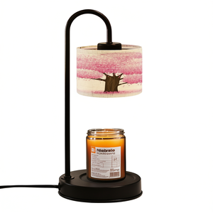 Lámpara calentadora de velas eléctrica con diseño de flores, luz regulable para aromaterapia en interiores, uso en mesa, base de metal con enchufe estadounidense - Product Image 1