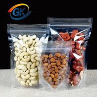 Sachets transparents autoportants en papier kraft avec fermeture éclair, impression par gravure, résistants à l'humidité, pour aliments pour animaux et nouilles