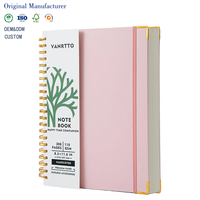Myway 2026 Vente en gros de carnet à spirales relié en couverture rigide texturée A4 avec logo personnalisé et bande élastique