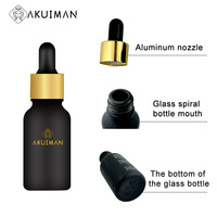 Flacons compte-gouttes pour huiles essentielles en verre noir élégant avec boîtes cylindriques personnalisées, flacons compte-gouttes pour huiles essentielles de plusieurs tailles