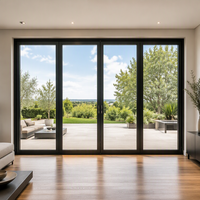 Porte pliante en aluminium à double vitrage trempé, porte accordéon extérieure pour patio, économie d'énergie, pour villa et jardin