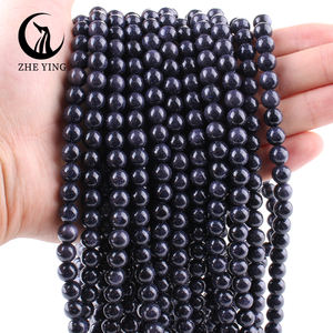 Zhe Ying 6/8/10mm pas cher bleu sable pierre perles rondes Bracelet perles de pierre pour la fabrication de bijoux bleu bleu sable perles de pierre - Product Image 5