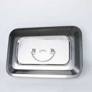 <span class=keywords><strong>Sterilizzatore</strong></span> <span class=keywords><strong>medico</strong></span> 304 in acciaio inox piastra di trattamento dentale 6-11.5 pollici vassoio chirurgico con stomi laterali e coperchio - Product Image 3