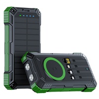 Batterie externe avec câble intégré, 26800mAh, charge rapide, charge sans fil, chargeur mobile, chargeur solaire, énergie solaire