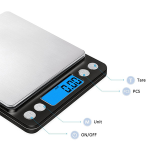 Plateforme de pesage électronique numérique J&R Silver Superior Mini 3 kg en acier inoxydable - Product Image 2