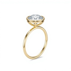 Joyería Fina, Anillo de Diamante Cultivado en Laboratorio de 2 Quilates con Bisel Redondo, Oro de 14K, Fabricante - Product Image 4