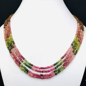 Cuentas de turmalina Natural Rondelle facetadas de 3mm o 4mm, turmalina Gemmy de sandía Rosa Verde Negro Natural, hebra de 12 pulgadas Weddi - Product Image 6