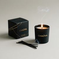 Boîte à bougies de qualité supérieure avec emballage personnalisé en papier cadeau décoratif pour aromathérapie en feuille d'or et d'argent