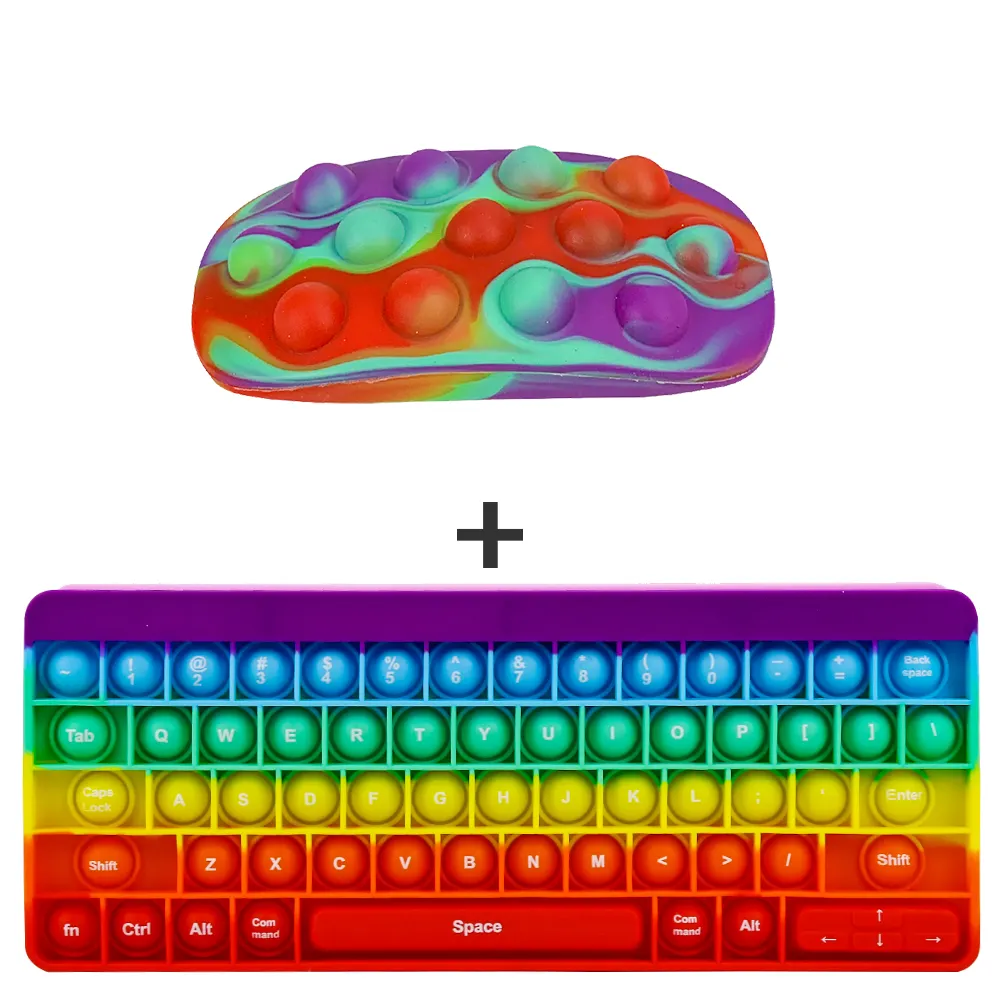 Rainbow Play Fun giochi da tavolo Square antistress Push Bubble Keyboard Game giocattolo di agitazione sensoriale
