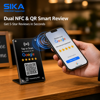Étiquette NFC miniature personnalisée SIKA, design étanche, fréquence 13,56 MHz, pour affichage des avis Google et des évaluations des clients, restaurants, hôtels