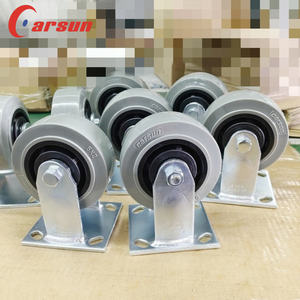 Roue pivotante antistatique Carsun Heavy Duty 5 pouces en polyuréthane, acier galvanisé, fonctionnement silencieux, frein à blocage total, gris doux - Product Image 5