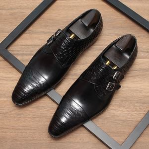 High Quality Luxury Men's <b>Pointed</b> Toe Loafers Formal Leather Shoes Breathable Lightweight Anti-Slip Office & Career - Product Image 1