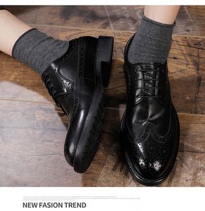 Handmade Genuine Leather Men's Formal <b>Shoes</b> Casual Derby Style <b>Height</b> <b>Increasing</b> Waterproof Autumn <b>Shoes</b> - Product Image 6