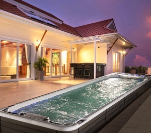 Jardin extérieur sur pied Bains à remous privés Massage en acrylique <span class=keywords><strong>Piscine</strong></span> sans fin <span class=keywords><strong>Spa</strong></span> Whirlpool avec système de contrôle Balboa - Product Image 6