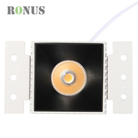 Projet commercial noir COB MR16 Down Light 5W Square Encastré Trimless LED Downlight