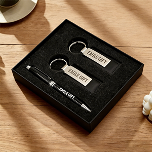 Lot de 2 porte-clés et 1 stylo en acier inoxydable personnalisés pour événements d'entreprise - Product Image 2