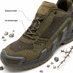 Botas de Senderismo Impermeables para Todo Terreno, Nubuck Artificial Transpirable, Antideslizantes, Botas de Trekking con Amortiguación para Montaña - Product Image 3