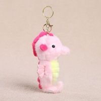 Vente directe usine : Breloque de sac en peluche Hippocampe Pastel, Porte-clés doux en forme d'animal marin, Cadeau pour les amateurs de plage