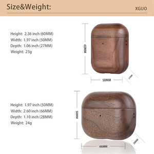 Funda de protección completa de 360 grados para auriculares, inalámbrica para <span class=keywords><strong>12</strong></span> 3 <span class=keywords><strong>Airpods</strong></span> Carcasa de madera, novedad - Product Image 4