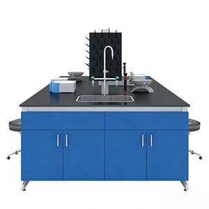 โต๊ะปฏิบัติการเหล็กเต็มรูปแบบ, โต๊ะขอบเหล็กและไม้, โต๊ะกลาง, โต๊ะทดสอบในห้องปฏิบัติการ, โต๊ะปฏิบัติการ - Product Image 3