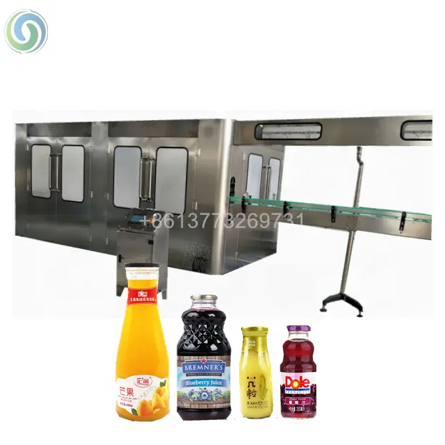 อัตโนมัติสีส้มแก้วน้ำขวดบรรจุเครื่องร้อน/น้ำ Bottling อุปกรณ์/Fruit JUICE Production Line สำหรับขาย
