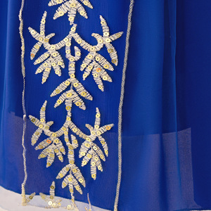 Modest Muslim Kids Evening Banquet <strong>Blue</strong> <strong>Dress</strong> High Quality Front Sequin Luxury Color <strong>Dresses</strong> for Children CD011 - Product Image 4