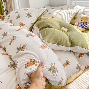 Prix usine Petite Fleur Draps Imprimé 4 Pièces Avec Taie D'oreiller Lit Plat <span class=keywords><strong>Simple</strong></span> Et Double Étudiant Dortoir - Product Image 4