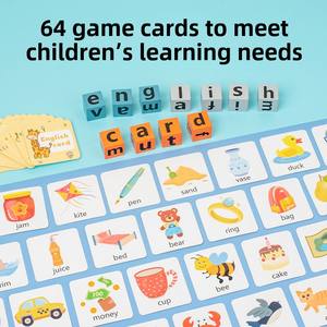 Juguete de aprendizaje divertido para niños, bloques de construcción del alfabeto de madera, juego de mesa de ortografía de palabras de educación temprana para niños - Product Image 2