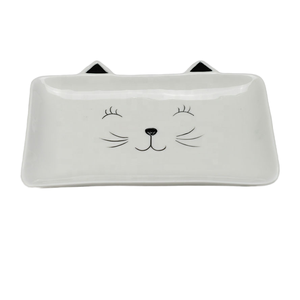 Plato de cerámica de estilo nórdico pintado a mano, bonito diseño de animales de dibujos animados para el desayuno y la <span class=keywords><strong>cena</strong></span>, vajilla barata única Personal - Product Image 2