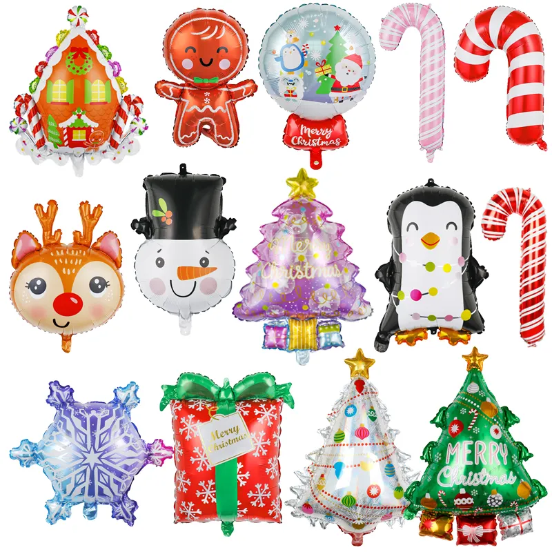 Фольгированные воздушные шары в форме Санта-Клауса, рождественские украшения оптом