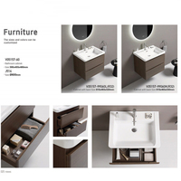 Fabriqué en Chine, armoire de salle de bain moderne personnalisable murale, meuble-lavabo simple de qualité supérieure avec lavabo en bois