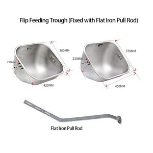 Large Capacity Flip Sow Feed <strong>Trough</strong> Stainless Steel Pig Feeding <strong>Trough</strong> for Farrowing Crate Gestation Stall Feeder <strong>Trough</strong> - Product Image 4