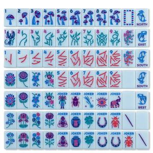 Ensemble de Mahjong américain <span class=keywords><strong>Magic</strong></span> Forest Mushroom, 160 tuiles en acrylique pour les règles NMJL - Ensemble de Mahjong personnalisé de luxe pour le jeu social - Product Image 1